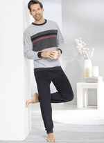 Schlafanzug aus Frottierstretch mit Bündchenabschlüssen  