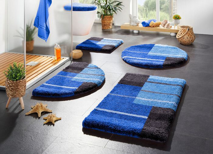 Badvorleger mit rutschhemmender Rückseite von Grund BLAU