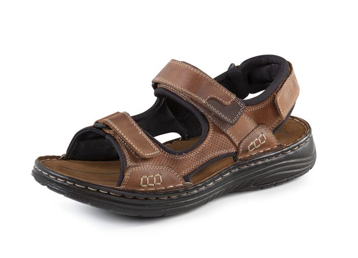 GINO GALANTE, komfortable Herren-Trekkingsandalen, aus Leder BRAUN