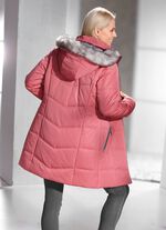 Longjacke mit abnehmbarem Kunstpelz-Besatz 