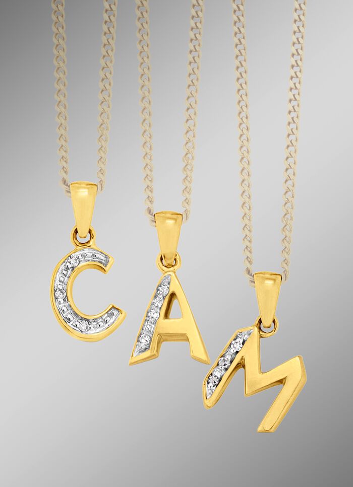 Buchstaben-Anh&auml;nger mit Diamanten 