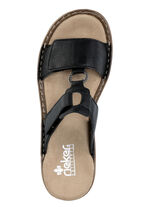 Rieker Pantolette mit dezenter Prägung und Metallschmuck SCHWARZ