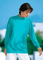 Pullover in Feinstrick mit Schurwolle TÜRKIS