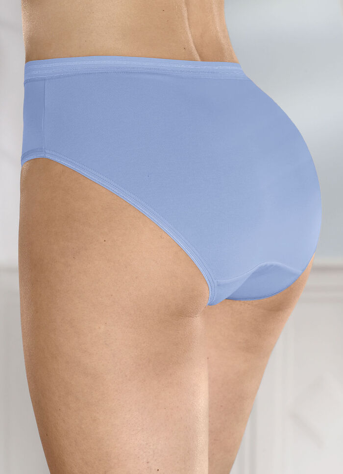 Fünferpack Slips mit glänzenden Abschlüssen 3X AZURBLAU, 2X WEISS