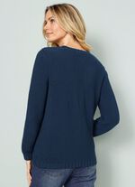 Pullover mit Schal in Grobstrick 