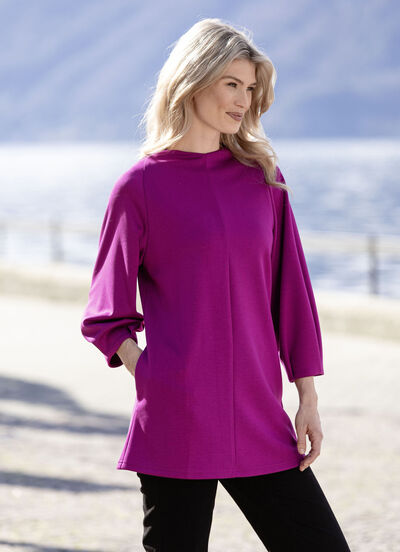 Longshirt mit seitlichen Eingrifftaschen 