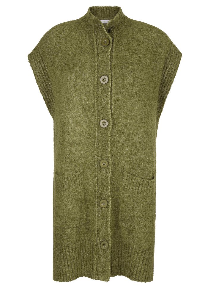 Strickweste aus Boucl&eacute;-Melangegarn 