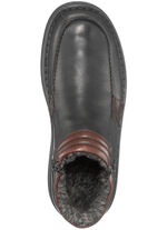 GINO GALANTE, gefütterte Herren-Boots, Winterschuhe, mit herausnehmbarem Fußbett SCHWARZ-BURGUND
