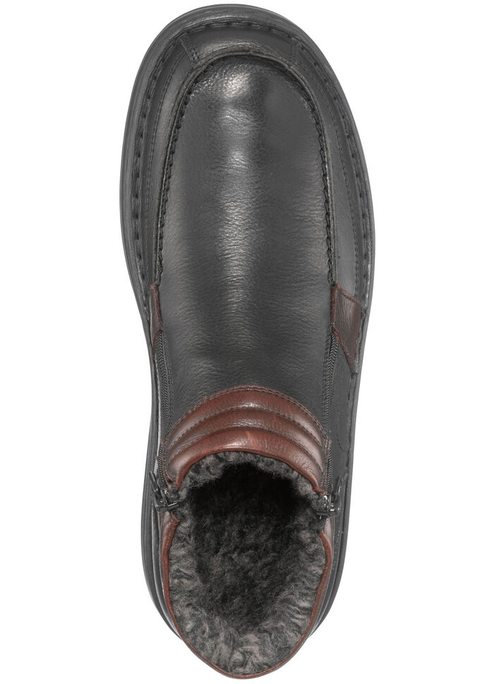 GINO GALANTE, gefütterte Herren-Boots, Winterschuhe, mit herausnehmbarem Fußbett SCHWARZ-BURGUND