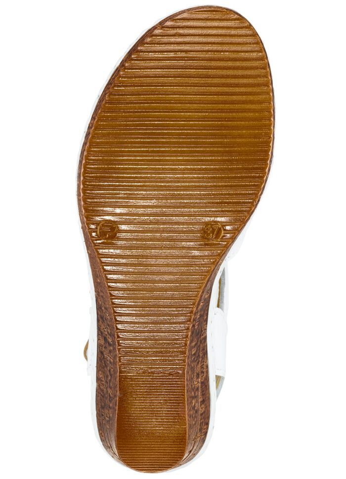 Gemini Sandalette aus schattiertem Rind-Nappaleder WEISS-COGNAC