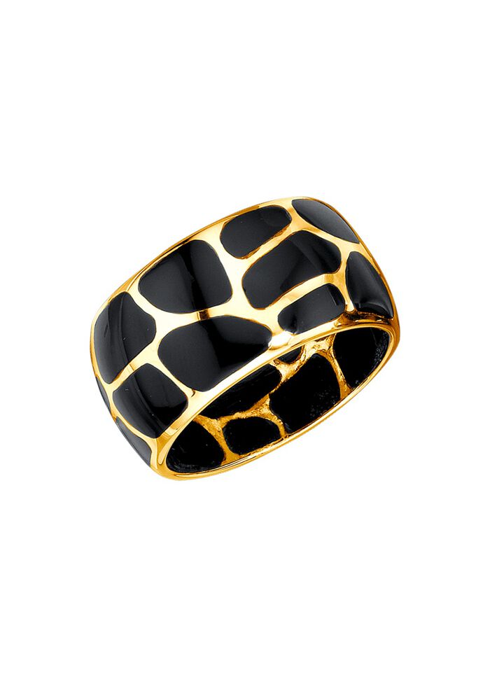 Damenring im Leoparden-Design mit echt Onyx 