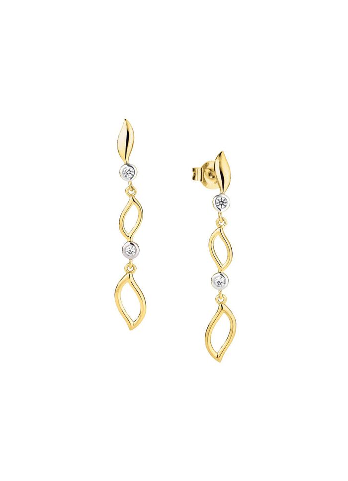 Zarte Eleganz in Bicolor: Ohrstecker mit synth. Zirkonia 