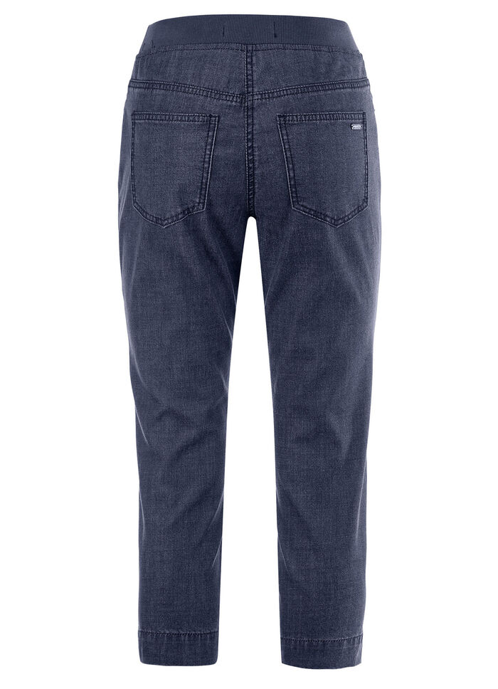Caprijeans mit Strasssteinchenzier DUNKELBLAU