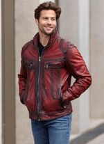 Lederkurzjacke mit Brusttaschen 