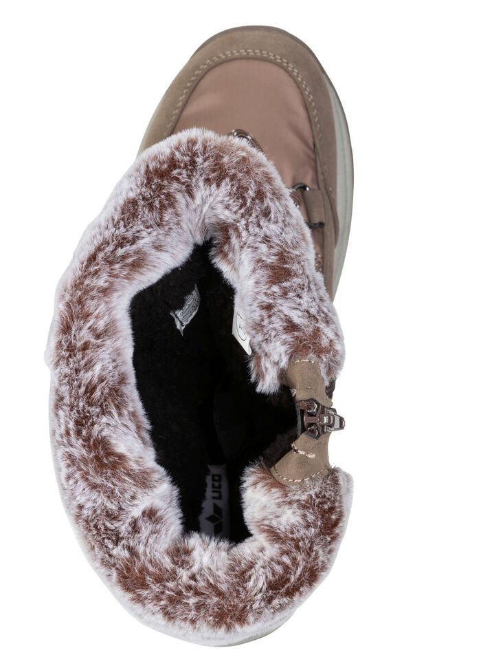 Gef&uuml;tterte Damen-Stiefel, Winterschuhe, mit Rei&szlig;verschluss TAUPE