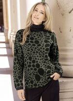 Pullover mit Glitzerakzenten OLIV-SCHWARZ-SILBERFARBEN
