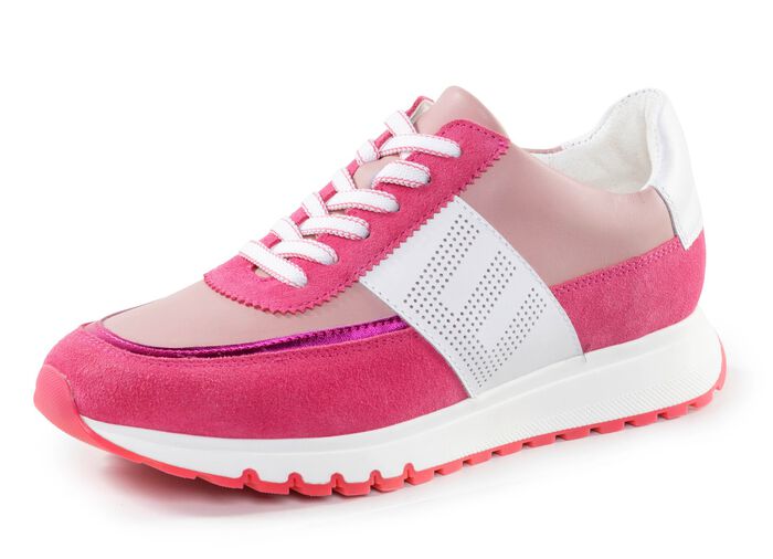 ELENA EDEN Sneaker mit Zier-Perforation PINK-WEISS