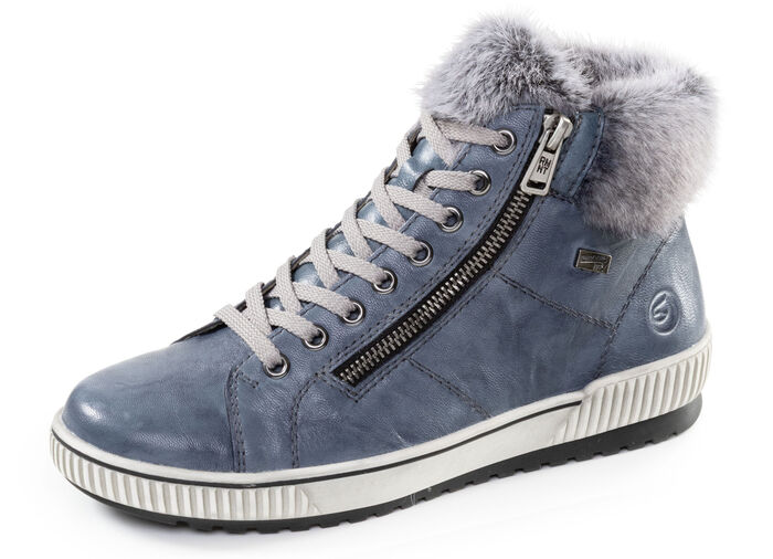 Remonte, gefütterte Damen-Boots, Winterschuhe, Weite G, mit herausnehmbarem Fußbett JEANS