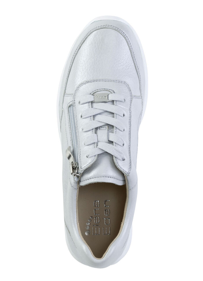 ELENA EDEN Sneaker aus zart schimmerndem, genarbtem Hirsch-Nappaleder BLEU