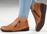 Andrea Conti, sportliche Damen-Boots, mit herausnehmbarem Fu&szlig;bett COGNAC