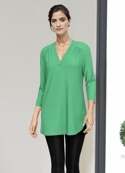 Shirt-Tunika mit V-Ausschnitt 