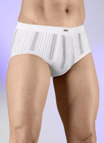 Fünferpack Slips aus Feinripp 3X MARINE-BUNT, 2X WEISS-BUNT