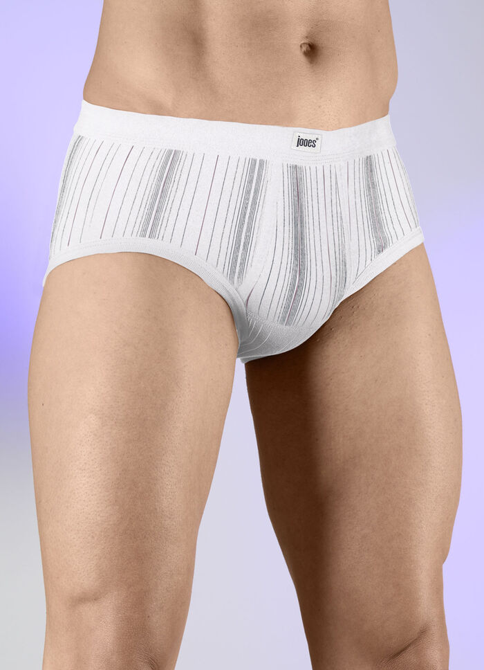 Fünferpack Slips aus Feinripp 3X MARINE-BUNT, 2X WEISS-BUNT