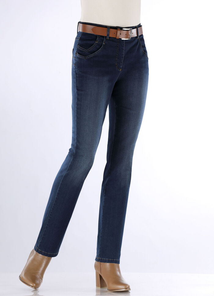 Jeans mit raffinierter Taschenlösung DUNKELBLAU