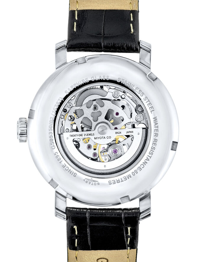 Klassische Automatik-Herrenuhr mit sichtbarem Werk 