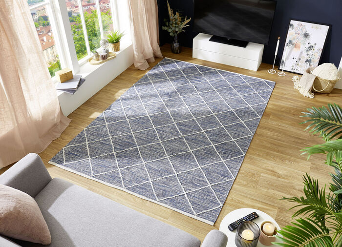 Moderne Brücken und Teppiche aus 100% Baumwolle BLAU