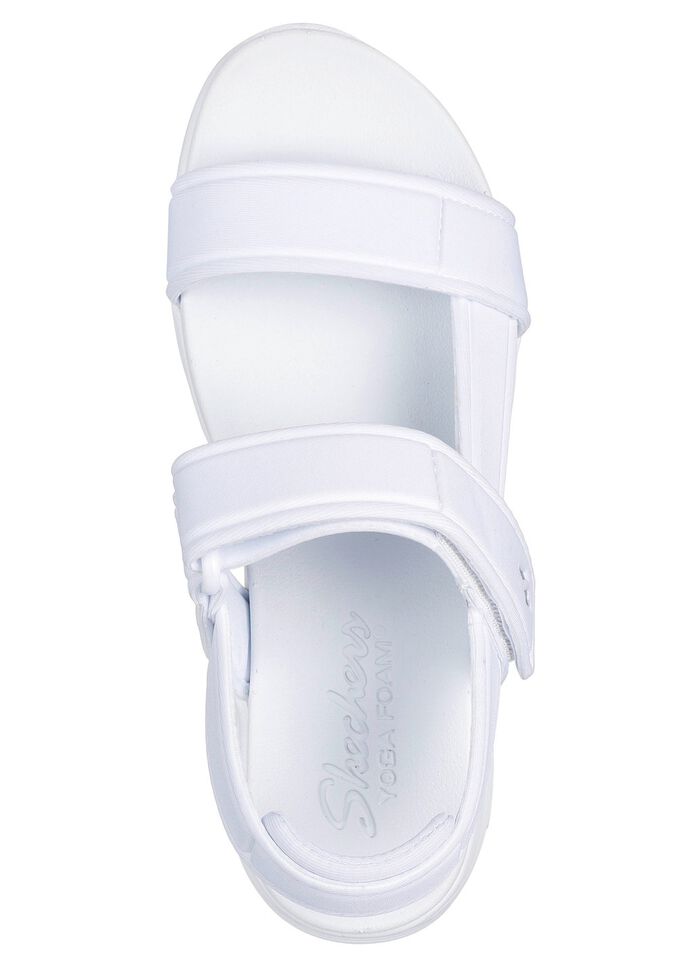 SKECHERS Sandale aus dehnbarem Textilmaterial WEISS