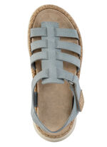 Stegspangen-Sandale mit Kork-Besätzen BLEU