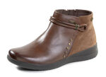 ELENA EDEN, atmungsaktive Damen-Boots, Weite H, mit herausnehmbarem Fußbett COGNAC