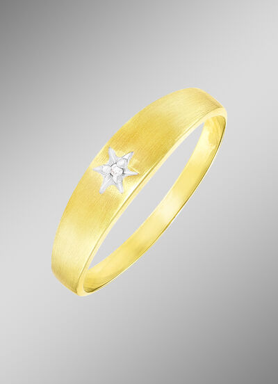 Schöner Damenring in Bicolor mit Diamant 