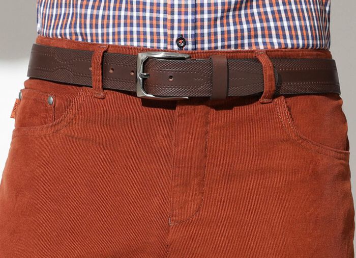 Gino Galante, Herren-G&uuml;rtel, 4 cm breit BRAUN