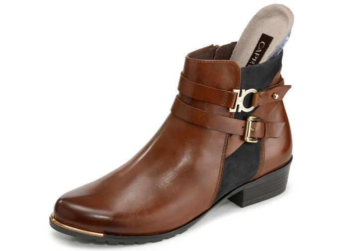 Caprice, schicke Damen-Stiefeletten, Weite G, mit herausnehmbarer Decksohle BRAUN-DUNKELBRAUN