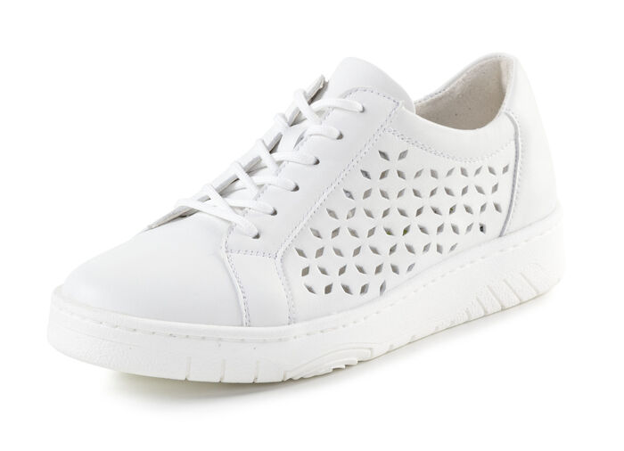 Waldläufer, sommerliche Damen-Sneaker, Weite H, mit herausnehmbarem Fußbett WEISS