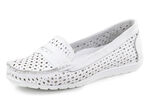 Gemini Slipper aus Nappaleder mit Lederspange WEISS