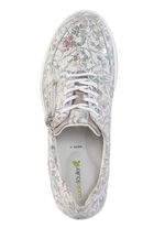 Waldläufer Sneaker aus floral bedrucktem Nubukleder EISBLAU-BUNT