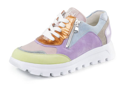 Waldläufer Schnür-Sneaker aus edlem Leder-Materialmix 