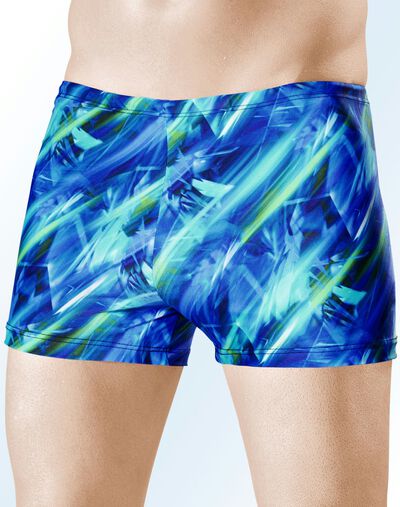 Schwab Badehose in höherer Kastenform mit Alloverdessin 