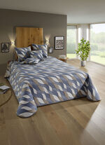 Tagesdecke und Kissenbezüge in Jacquard-Qualität BLAU