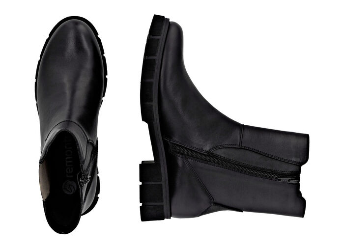 Remonte, modische Damen-Stiefeletten, Winterschuhe, Weite G, mit Reißverschluss SCHWARZ-BRAUN