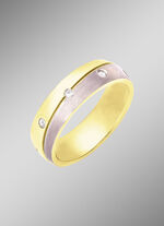 Damenring in Bicolor mit synth. Zirkonia 