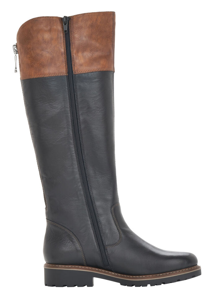 Remonte, gefütterte Damen-Stiefel, Winterschuhe, Weite G, mit Reißverschluss SCHWARZ-MARONE