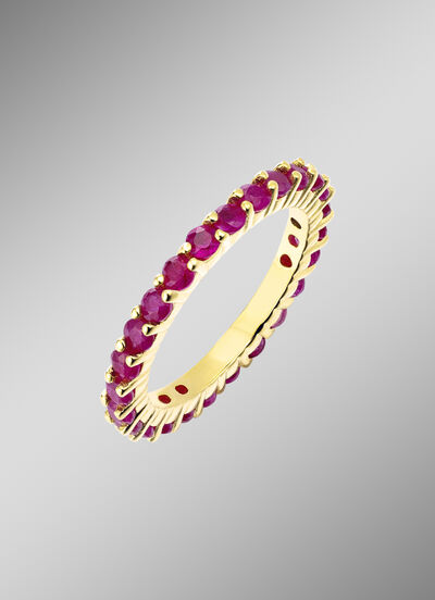 Feiner Memoire-Ring mit Rubin 