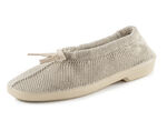 Slipper aus elastischem Strickmaterial mit Schnürung GOLDBEIGE