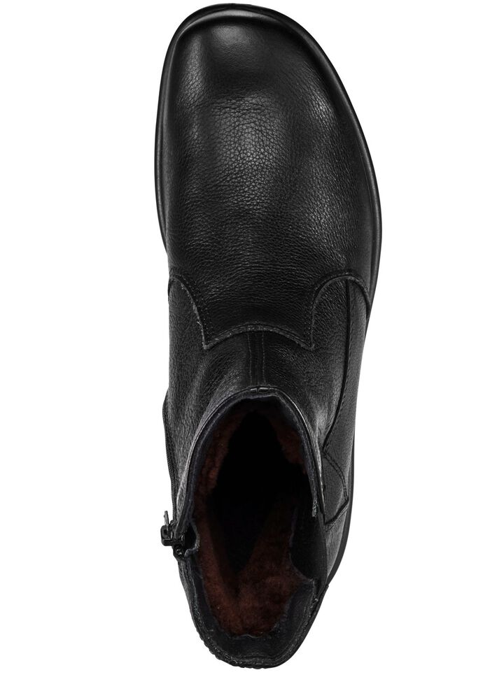 Stiefelette mit echtem Lammfellfutter SCHWARZ