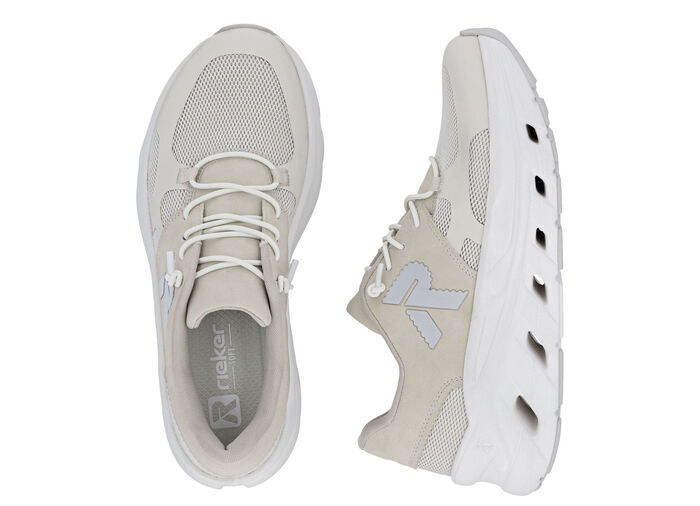 Rieker, sportive Damen-Sneaker, Weite G, mit herausnehmbarem Fußbett HELLBEIGE