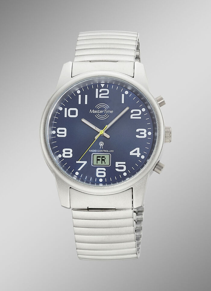Master Time Funk-Herrenuhr mit Edelstahlzugband 